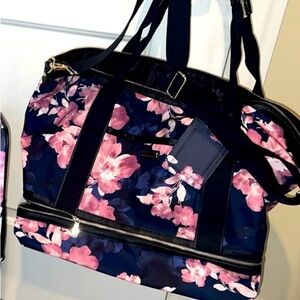 NWOT Victoria's Secret weekender bag night bloom floral with bottom compartment